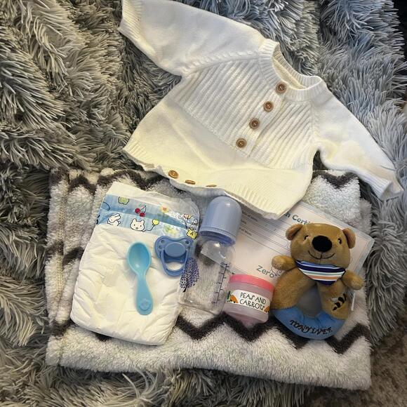 Reborn Baby Boy Doll Cloth Body Full Silicone Vinyl Limbs & Accessories (NEW) - Picture 6 of 12